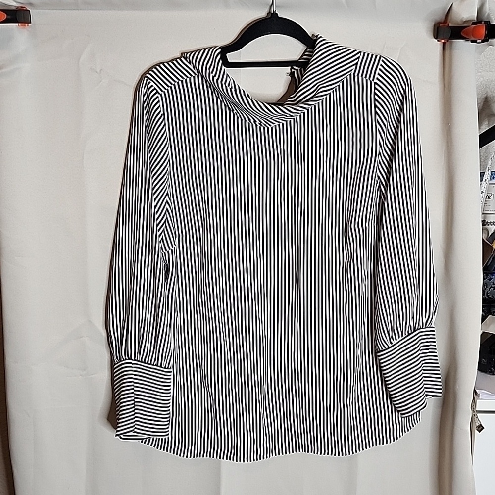 Chico Striped Mock-Neck Top sz 1